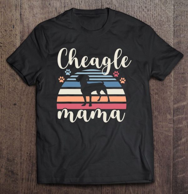 Retro Vintage Cheagle Mama Dog Mom Lover Chihuahua Beagle