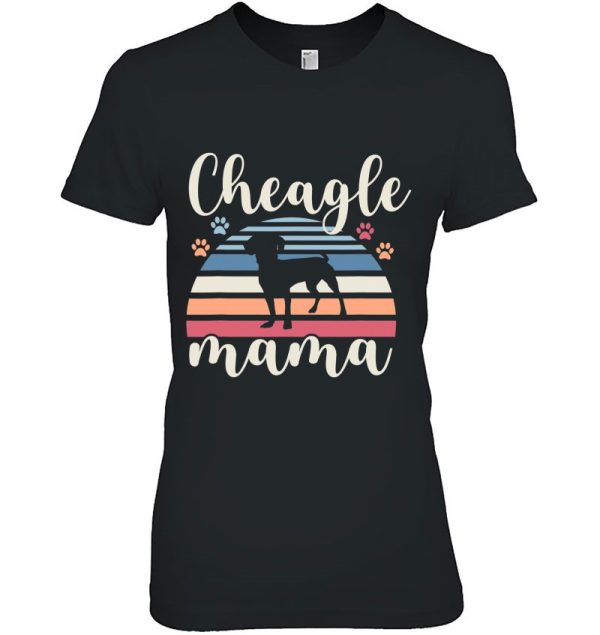 Retro Vintage Cheagle Mama Dog Mom Lover Chihuahua Beagle