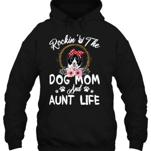 Rockin The Dog Mom And Aunt Life Border Collie Red Polka Dot Bandana Flowers 3