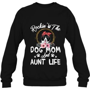 Rockin The Dog Mom And Aunt Life Border Collie Red Polka Dot Bandana Flowers 4