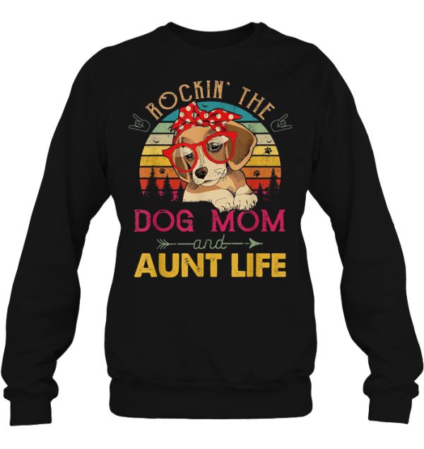 Rockin’ The Dog Mom And Aunt Life Dachshund With Glasses Vintage Version