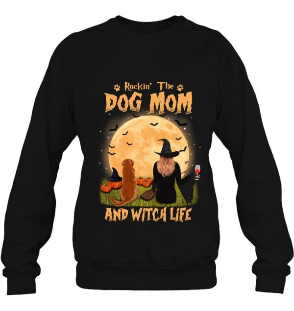 Rocking The Dog Mom & Witch Life Golden Retriever Halloween