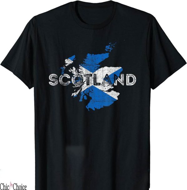 Scotland 150th Anniversary T-Shirt Map And Flag Souvenir