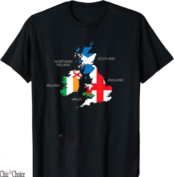 Scotland 150th Anniversary T-Shirt Wales England Map Coins