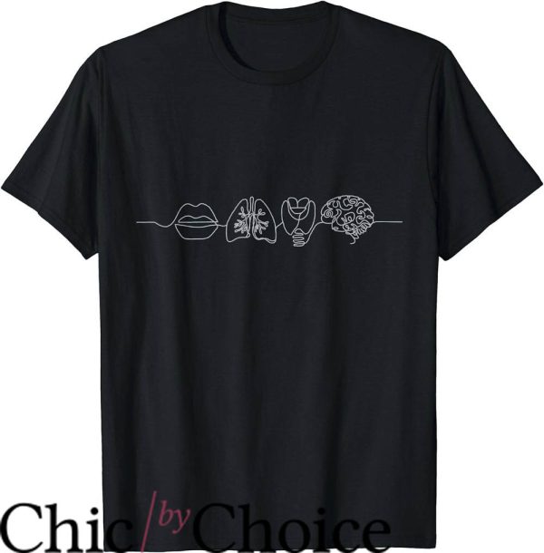 Speech Pathologist T-Shirt Lips Brain Lung