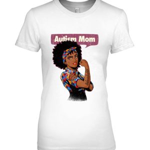 Strong Autism Mom Awareness Afro Mother Black Woman Autism 2