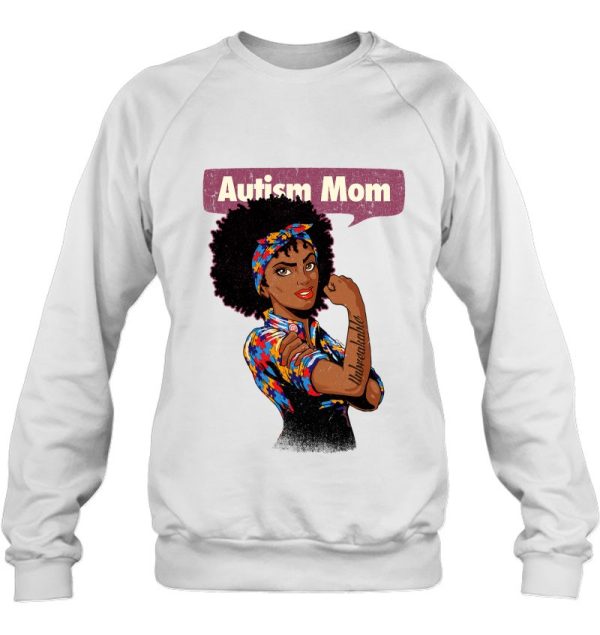 Strong Autism Mom Awareness Afro Mother Black Woman Autism