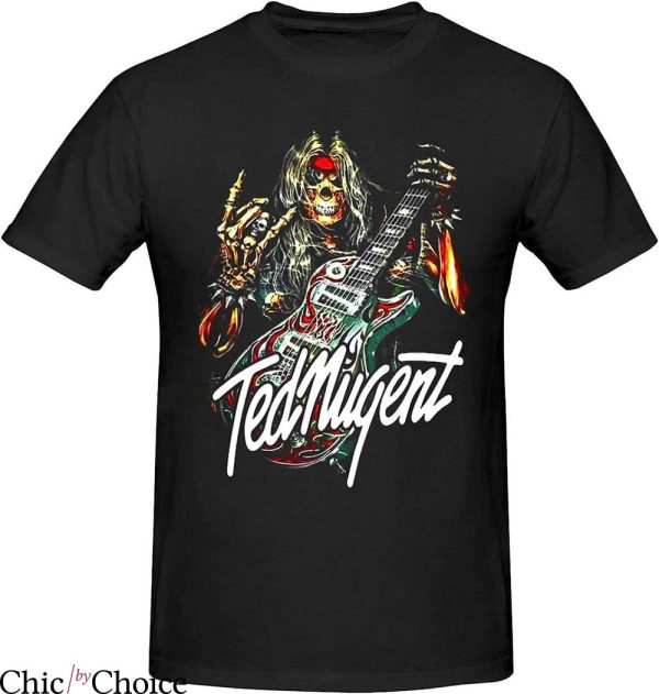 Ted Nugent T-Shirt Creepy Character Play Guitar Trending