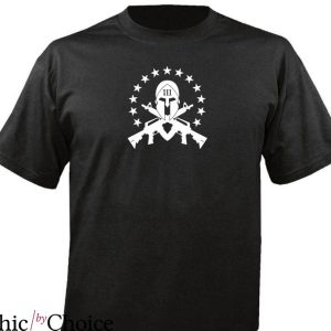 Three Percenters T-Shirt Spartan Helmet Ar15