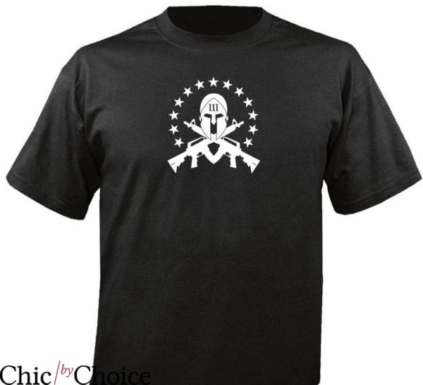 Three Percenters T-Shirt Spartan Helmet Ar15