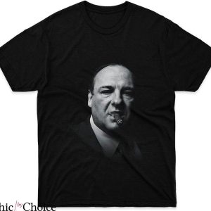 Tony Soprano T-Shirt Black Whilte Portrait T-Shirt Movie