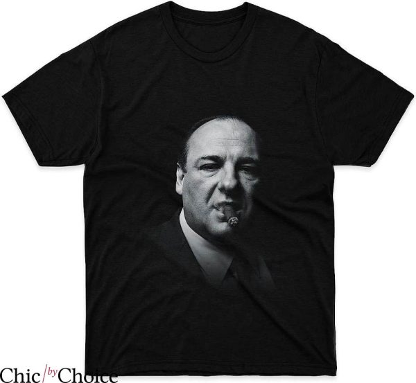 Tony Soprano T-Shirt Black Whilte Portrait T-Shirt Movie