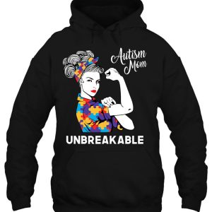 Unbreakable Autism Mom Messy Bun Autism Awareness Day Women 3
