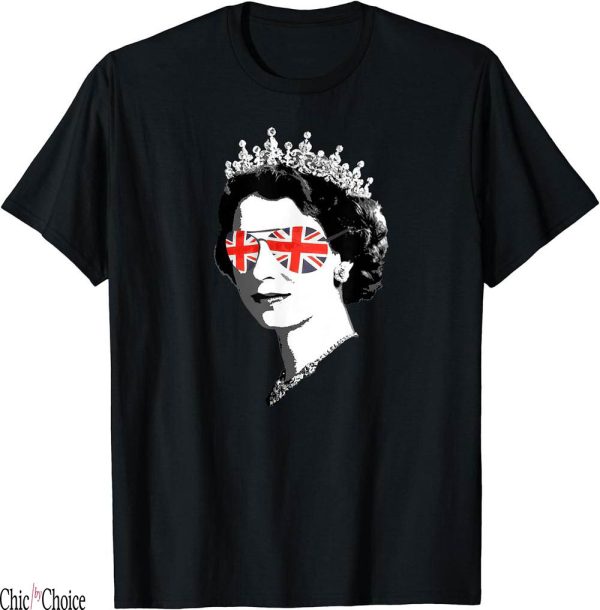 Union Jack T-Shirt Elizabeth Sunglasses British Crown Meme