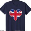 Union Jack T-Shirt Flag Heart England British United Kingdom