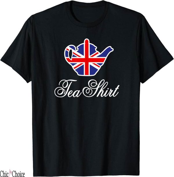 Union Jack T-Shirt Funny British Tea UK teapot Flag Pun