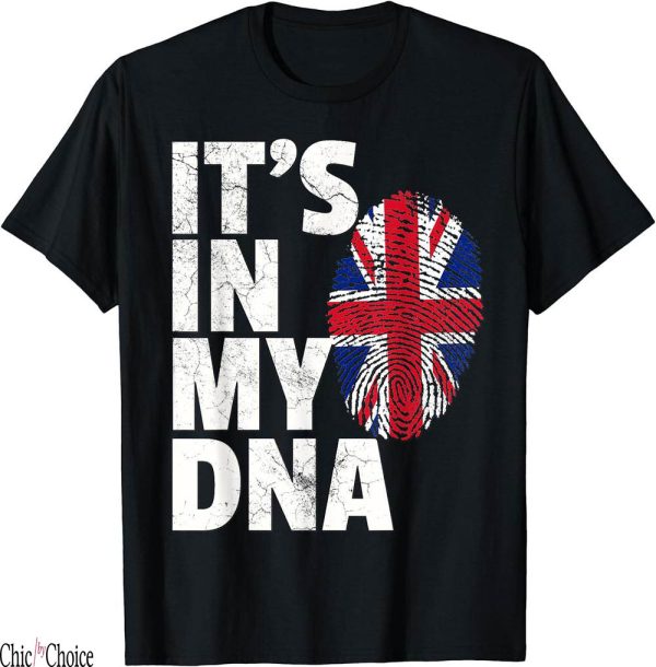 Union Jack T-Shirt In My DNA British Flag England UK Britain
