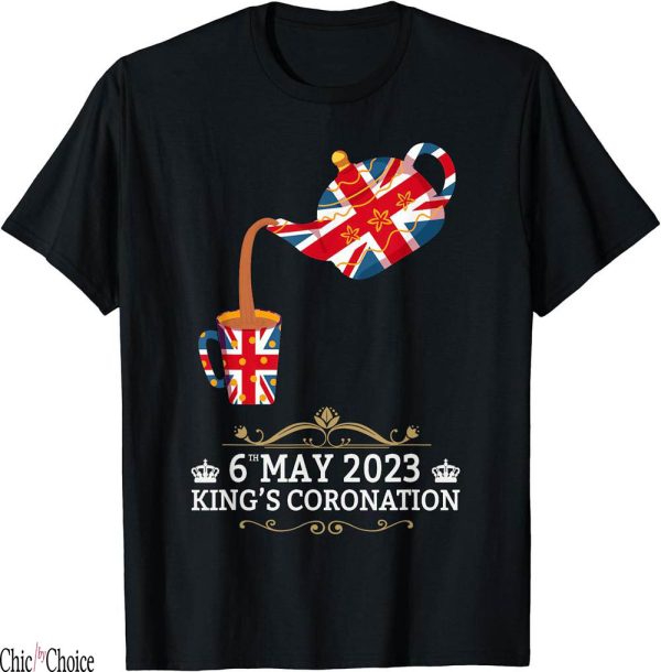 Union Jack T-Shirt Kings Coronation Teapot