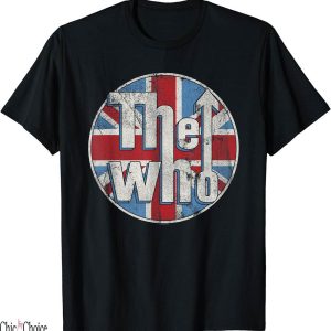Union Jack T-Shirt The Who Official Distressed Circle Logo