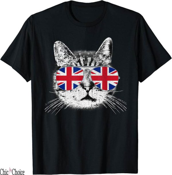 Union Jack T-Shirt UK British Flag England Sunglasses Gift