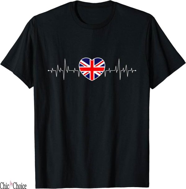 Union Jack T-Shirt UK Heartbeat England Pulse English Flag