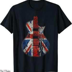Union Jack T-Shirt Vintage Guitar British Rock Guitarist