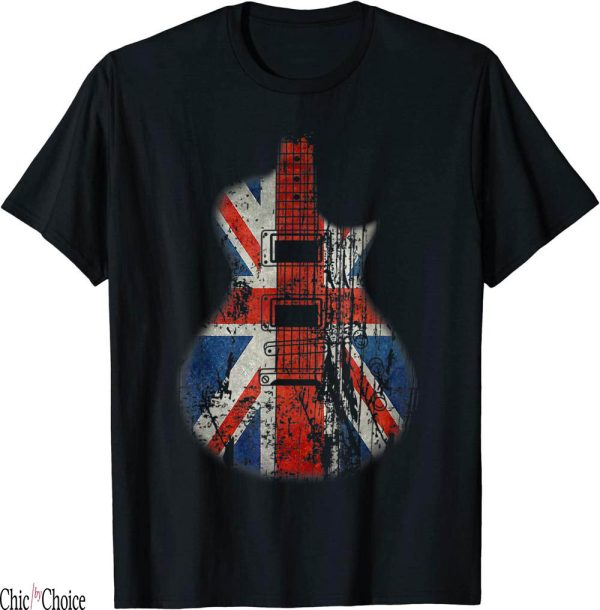 Union Jack T-Shirt Vintage Guitar British Rock Guitarist