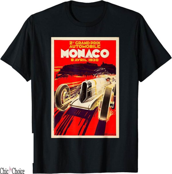 Vintage Race Car T-Shirt Monaco Grand Prix Poster