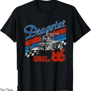 Vintage Race Car T-Shirt Retro Dragster Racing Stripe Hot