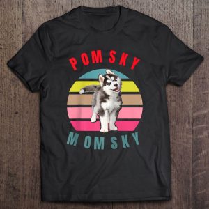 Vintage Trendy Pomsky Momsky Sunse Eighties Style Raglan Baseball Vintage Trendy Pomsky Momsky Sunse Eighties Style Raglan Baseball