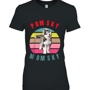 Vintage Trendy Pomsky Momsky Sunse Eighties Style Raglan Baseball