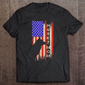 Vintage Us American Flag Proud Siberian Husky Mom Silhouette Vintage Us American Flag Proud Siberian Husky Mom Silhouette