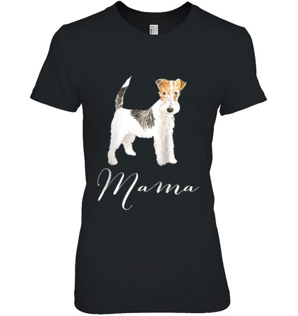 Wire Haired Fox Terrier Dog Mama Shirt Dog Mom Present Doggy Raglan Baseball