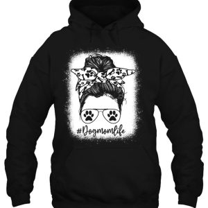 Women Bleached Dog Mom Life Messy Bun Paw Dog Lover 3