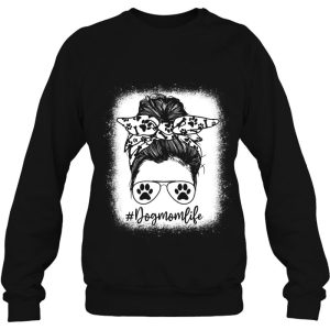 Women Bleached Dog Mom Life Messy Bun Paw Dog Lover 4