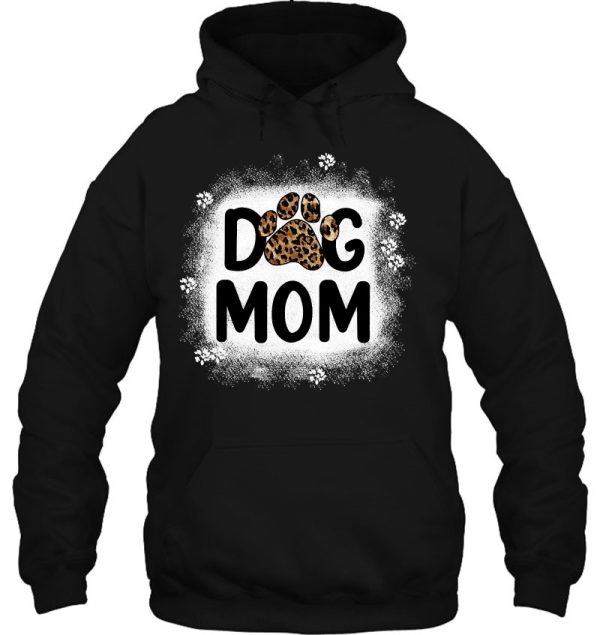 Women Bleached Dog Mom Shirts Dog Mom Paw Leopard