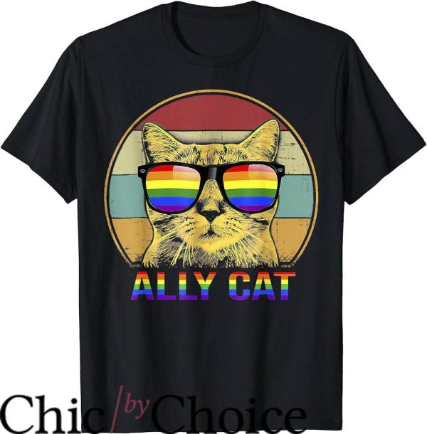 Women Pride T-Shirt Ally Cat LGBT