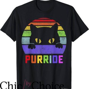 Women Pride T-Shirt Pride Cat Purride Gay LGBTQ Rainbow