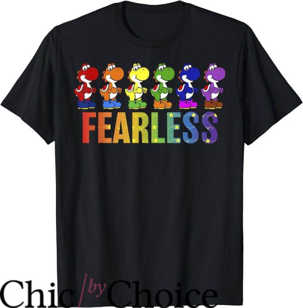 Women Pride T-Shirt Super Mario Pride Yoshi Fearless