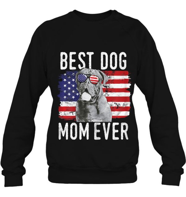 Womens American Flag Best Dog Mom Ever Dogues De Bordeaux Usa
