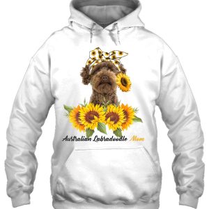 Womens Australian Labradoodle Mom Sunflower Summer Dog Mom Mama V-Neck 2 Womens Australian Labradoodle Mom Sunflower Summer Dog Mom Mama V Neck 3