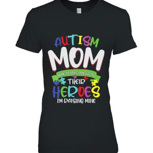 Womens Autism Mom People Look Up To Their Hero V-Neck