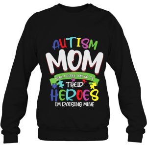 Womens Autism Mom People Look Up To Their Hero V Neck 4