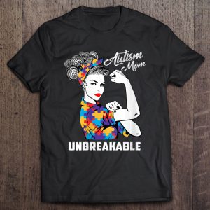 Womens Autism Mom Unbreakable – Autism Awareness Gift V-Neck