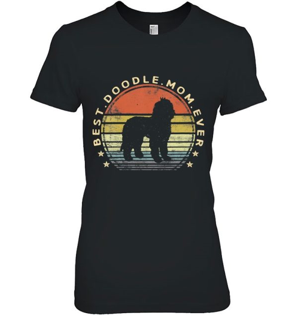 Womens Best Doodle Mom Ever Labradoodle Goldendoodle Dog Lover Mama V-Neck