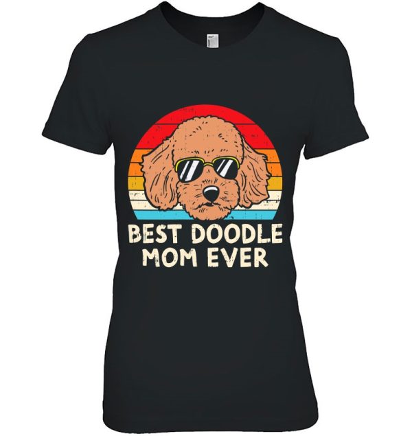 Womens Best Doodle Mom Ever Retro Goldendoodle Dog Lover Women Gift