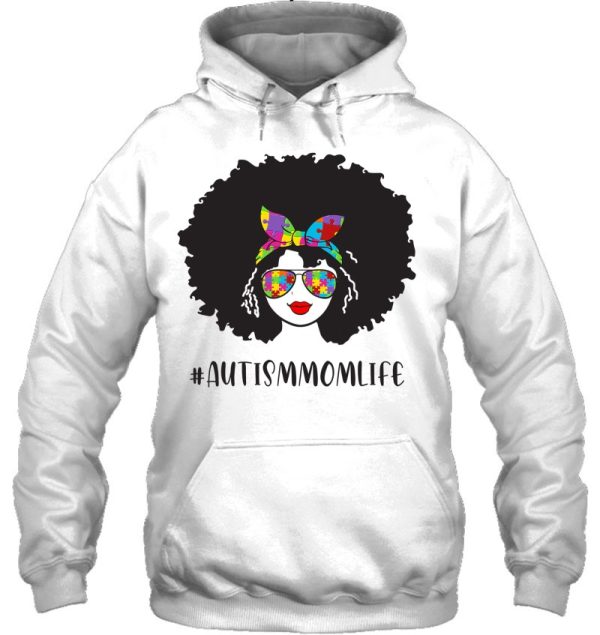 Womens Black Autism Mom Life Autistic Awareness Afro African