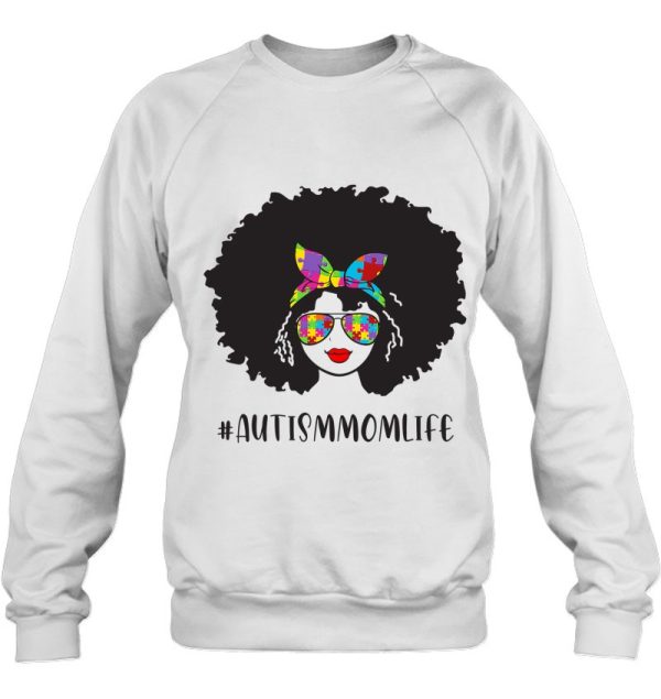 Womens Black Autism Mom Life Autistic Awareness Afro African