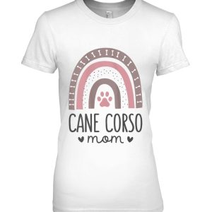 Womens Cane Corso Mom Shirt Rainbow Paw Dog Mom