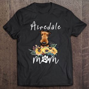 Womens Cute Airedale Mom Sunflower Dog Mom Mother’s Day